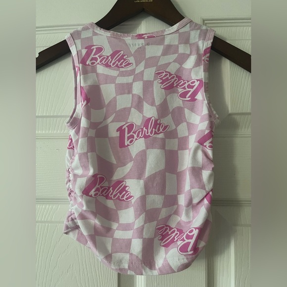 Old Navy Kids Pink Checkered Barbie Tank Top - Picture 3 of 5